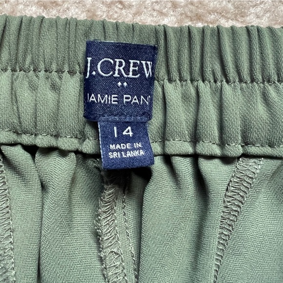 J Crew Jamie Pants Green Chino casual Tapered Leg Elastic waist Women's Size 14 - Picture 10 of 16